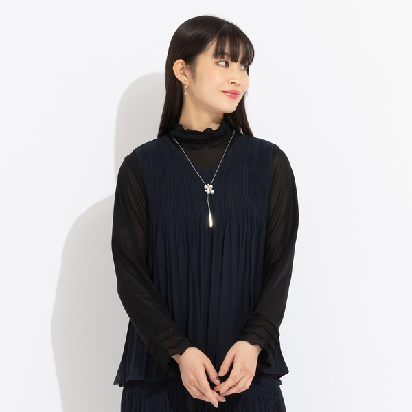 セットアップ対応】リバーシブルプリーツ ノースリーブブラウス