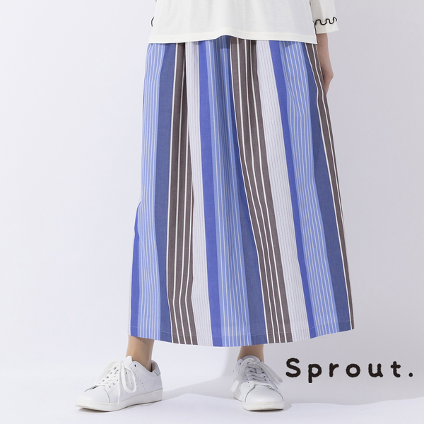 Sprout.】マルチストライプ オールゴムスカート | レディース