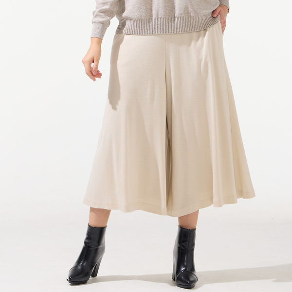 L～4L/セットアップ対応】ウォームスムースキュロットパンツ