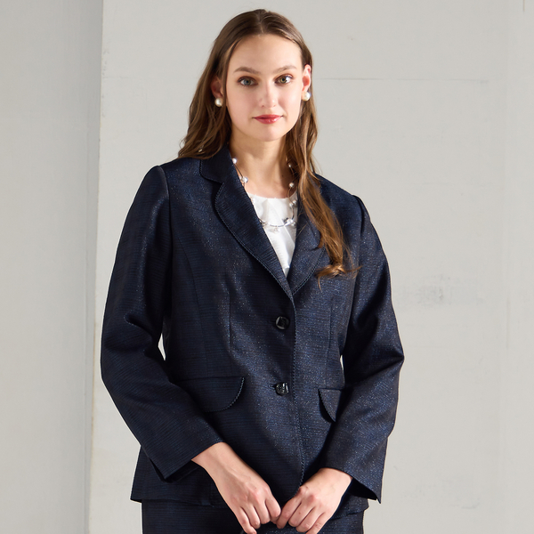 リリアンビューティ（Liliane Burty）/【M〜4L/セットアップ対応】米沢織ラメツイードテーラードジャケット M～4L/セットアップ対応】米沢織ラメツイードテーラードジャケット