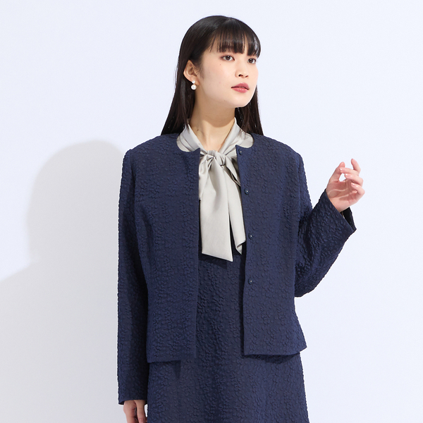 M～4L/セットアップ対応】米沢織ふくれジャカードジャケット