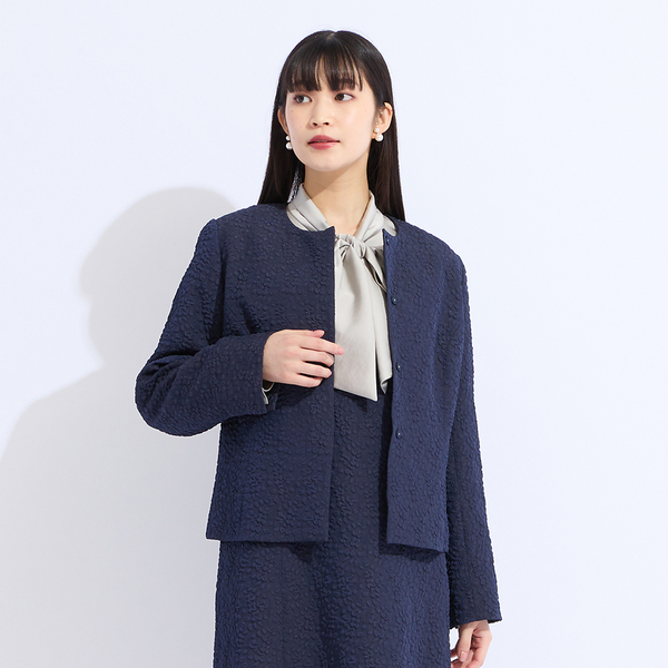 M～4L/セットアップ対応】米沢織ふくれジャカードジャケット