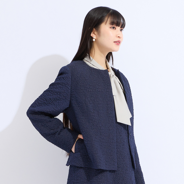 M～4L/セットアップ対応】米沢織ふくれジャカードジャケット