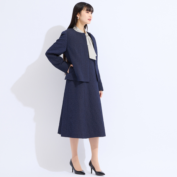 M～4L/セットアップ対応】米沢織ふくれジャカードジャケット