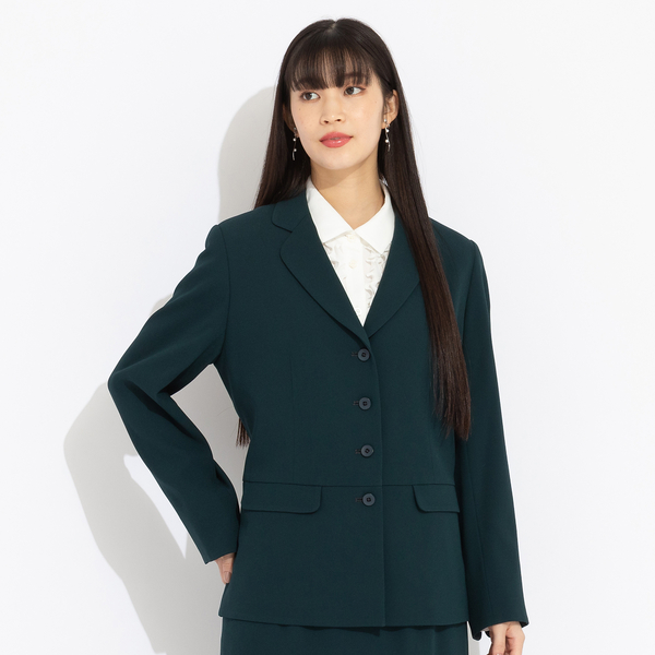 バックサテンジョーゼット テーラードジャケット[セットアップ可