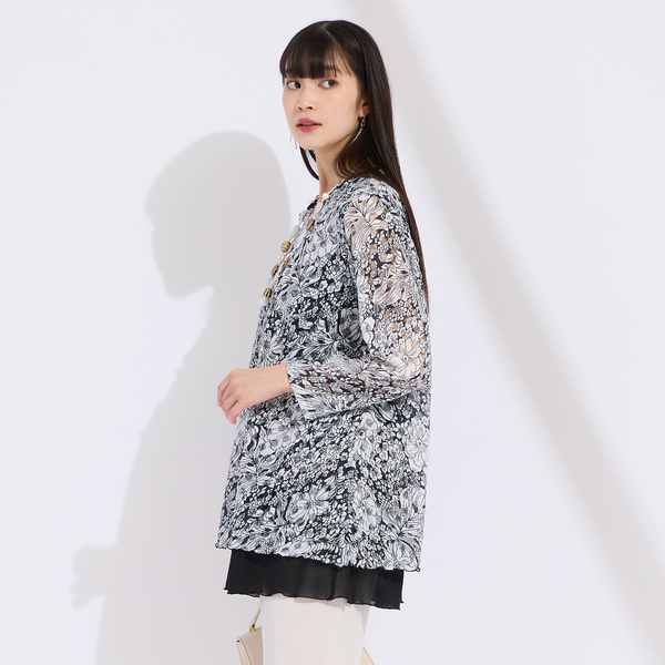 115t*美品 大きい44 スーパービューティ カクテルプリント チュニック 115t*美品 大きい44 スーパービューティ カクテルプリント チュニック