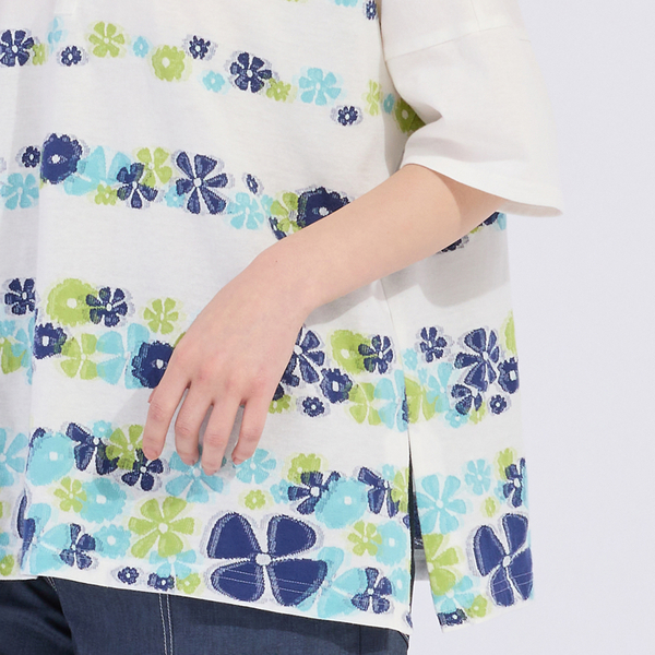 【Sprout.】フラワーカットジャカードポロシャツ Liliane Burty｜【Sprout.】フラワーカットジャカードポロシャツ