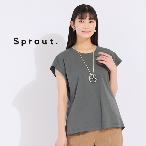 【Sprout.】綿100％　フレンチスリーブTシャツ Sprout.】綿100％ フレンチスリーブTシャツ | レディース