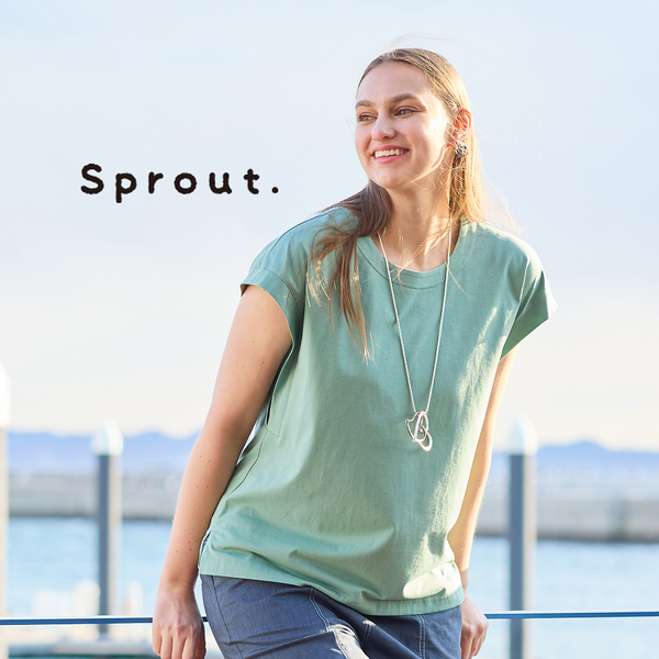 【Sprout.】綿100％　フレンチスリーブTシャツ Sprout.】綿100％ フレンチスリーブTシャツ | レディース