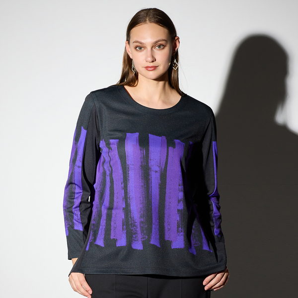 M～4L】ハケタッチプリント配色Tシャツ | レディースファッション