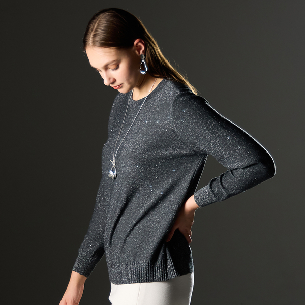 リリアンビューティ（Liliane Burty）/【L〜4L/アンサンブル対応】スパンコールプルオーバーニット L～4L/アンサンブル対応】スパンコールプルオーバーニット