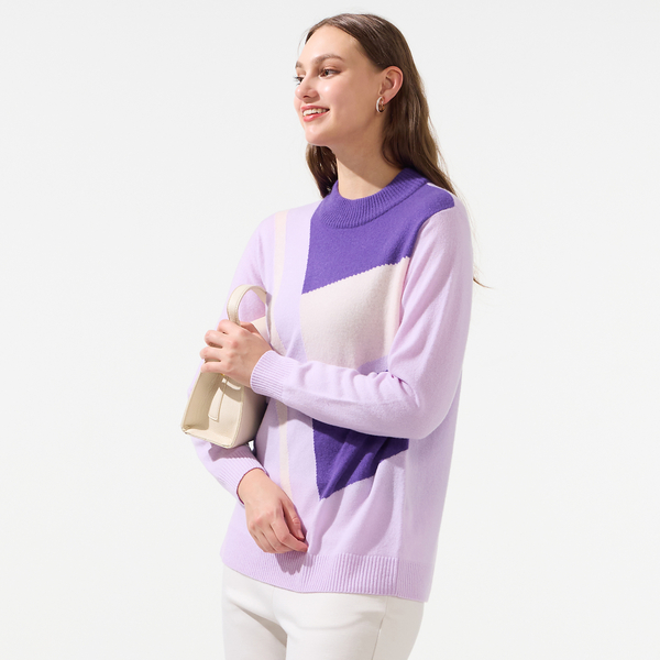 リリアンビューティ（Liliane Burty）/【L〜4L/アンサンブル対応】カシミヤスクエア柄ニット L～4L/アンサンブル対応】カシミヤスクエア柄ニット | レディース