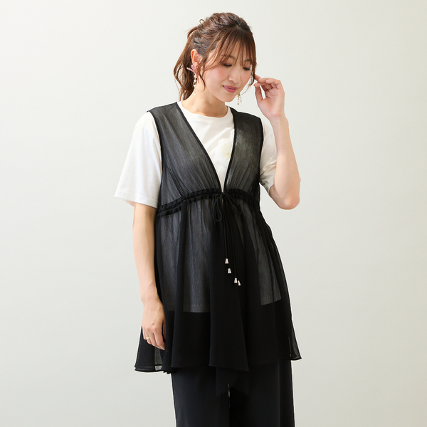 ベスト ジレ 「手洗いOK」楊柳ペプラムジレ レディース 手洗いOK】楊柳ペプラムジレ | レディースファッション【JUNIOR