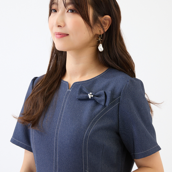 イージーケア/伸縮性◎】デニムライクワンピース | レディース
