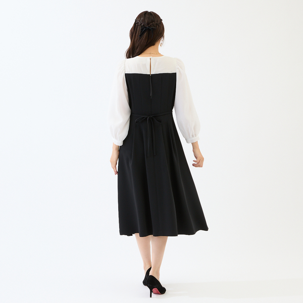 ローズティアラ（Rose Tiara）/【接触冷感/シワになりにくい】配色切替プリーツワンピース 接触冷感/シワになりにくい】配色切替プリーツワンピース | レディース