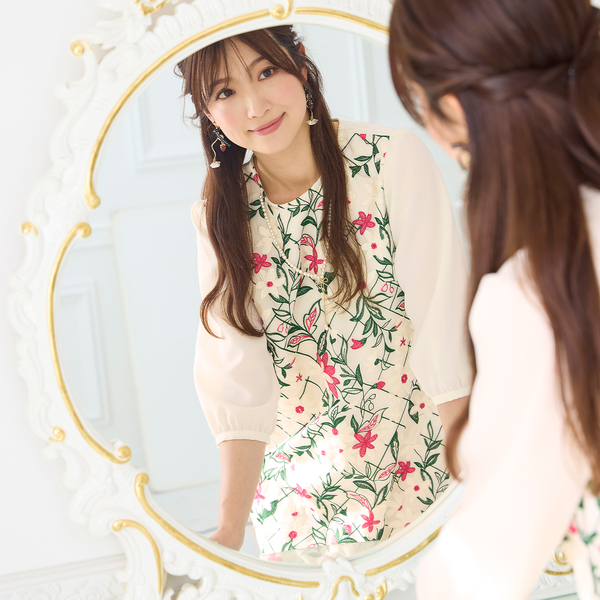 チェック＆フラワー刺繍ワンピース | レディースファッション【JUNIOR