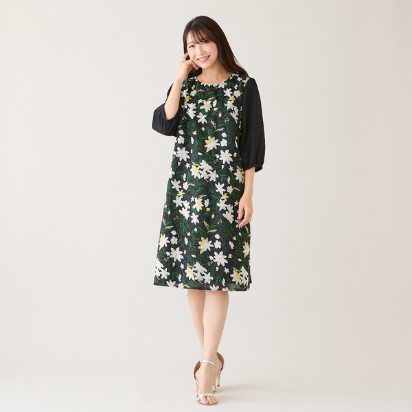 チェック＆フラワー刺繍ワンピース | レディースファッション【JUNIOR