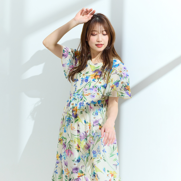 ハナさま お取り置き ミントグリーンのフラワーワンピース ハナさま お取り置き ミントグリーンのフラワーワンピース