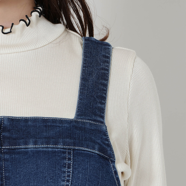 伸縮性◎】フレアデニムジャンパースカート | レディースファッション