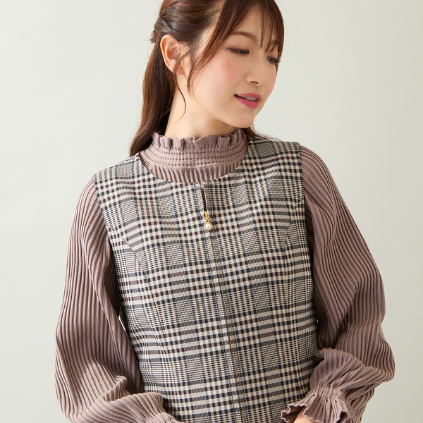 MIXチェックジャンパースカート | レディースファッション