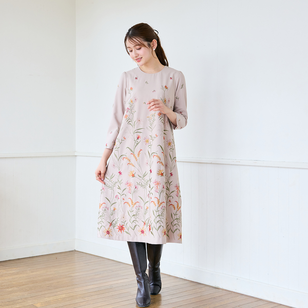 吹上刺繍Aラインワンピース | レディースファッション【JUNIOR Online