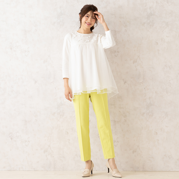 半袖】RoseTiara with M-StyleLuxe ペプラムカットソー | ローズ