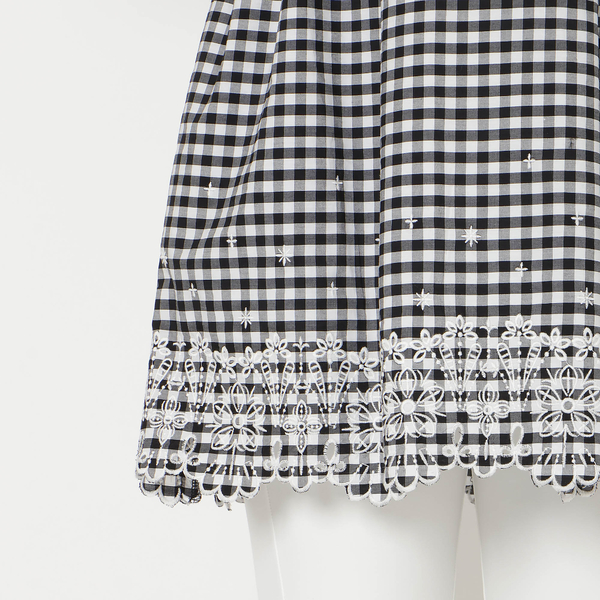 スカラ刺繍チュニック/ ギンガムチェック | レディースファッション