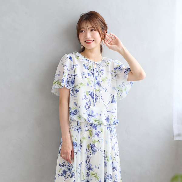 セットアップ対応】バルーンヘムブラウス | レディースファッション