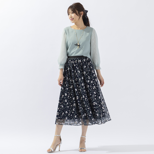 チュール刺繍フレアスカート | レディースファッション【JUNIOR Online 