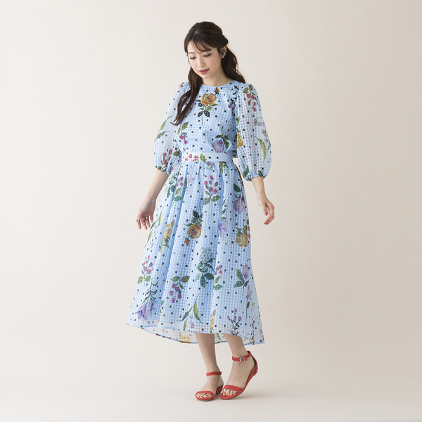 セットアップ対応】フラワーチェックスカート | レディース  