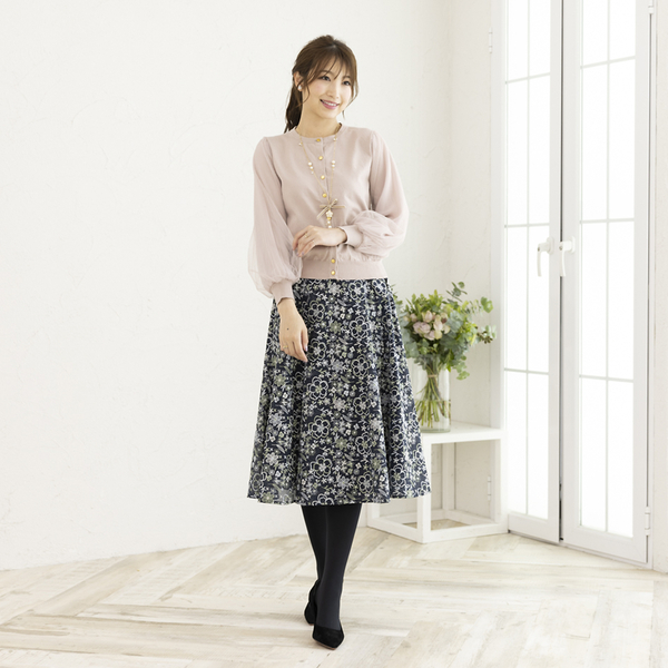 オーガンジー刺繍スカート | レディースファッション【JUNIOR Online