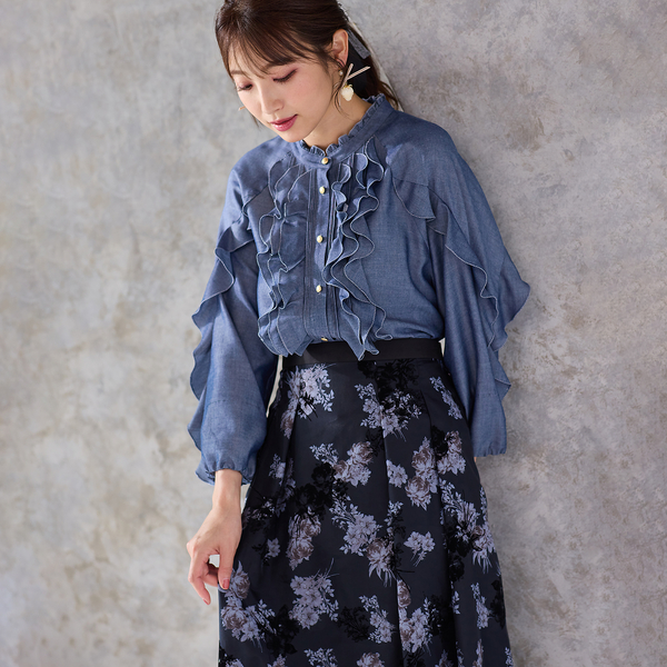 セットアップ可】フロッキープリントスカート | レディース  