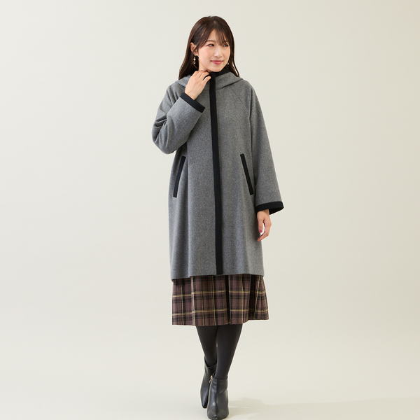 フード付き配色切替えコート | レディースファッション【JUNIOR Online