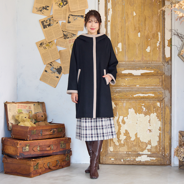 フード付き配色切替えコート | レディースファッション【JUNIOR Online