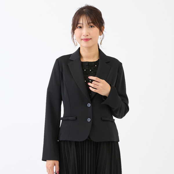 接触冷感/シワになりにくい】リボンポケットテーラードジャケット
