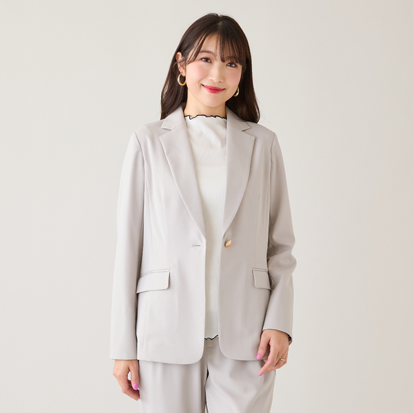セットアップ対応】【イージーケア】ロングテーラードジャケット