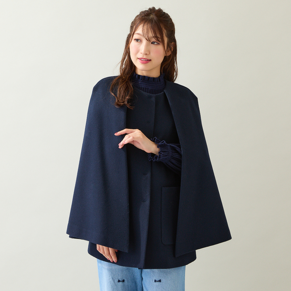 Kawaii ケープショートコート 未着用 ワイン 付属品付き Kawaii ケープ