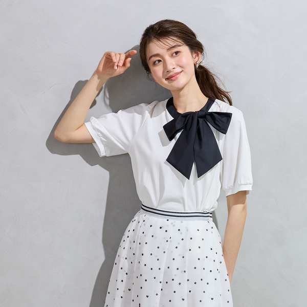 【美品】15ssTOGAリボンカットソー ストラップ風リボンカットソー[品番：IGAW0005469]｜axes femme