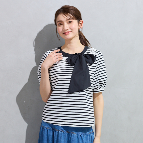 【美品】15ssTOGAリボンカットソー 2WAY】【接触冷感】リボンカットソー | レディースファッション