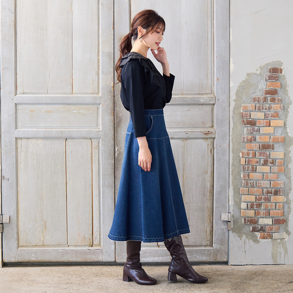 UVカット】ショルダーフリルカットソー | レディースファッション