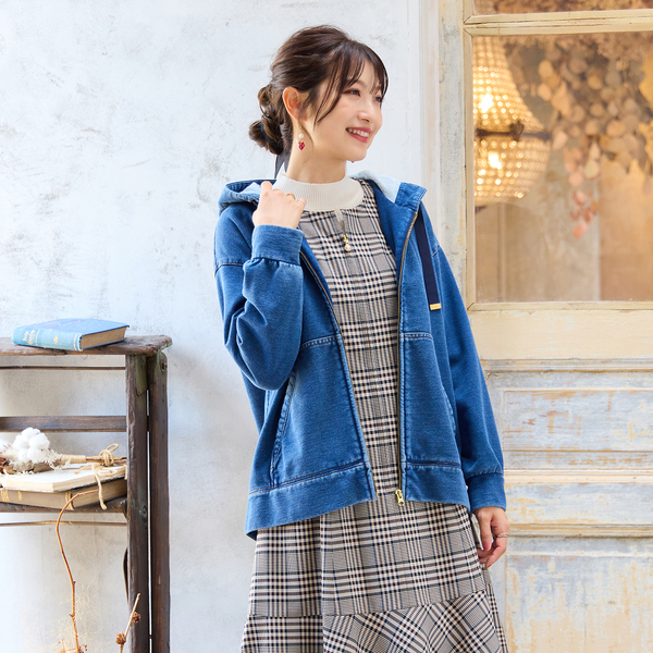 デニムライクジップアップパーカー | レディースファッション【JUNIOR