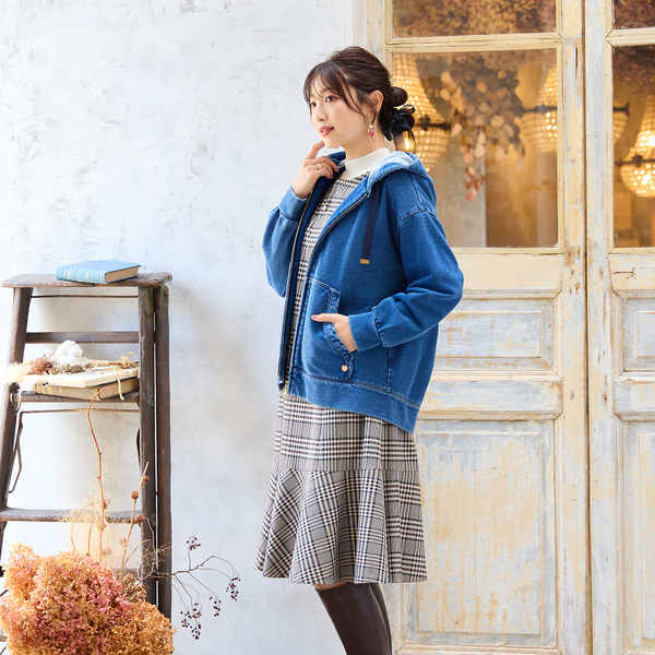 デニムライクジップアップパーカー | レディースファッション【JUNIOR