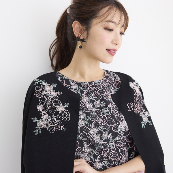 フラワー刺繍カーディガン | レディースファッション【JUNIOR Online ...