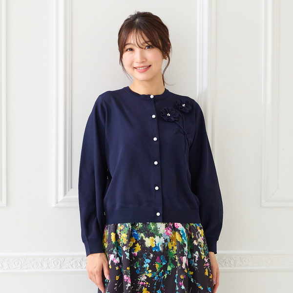 【45R】3D 立体 フラワーニット カーディガン アンサンブル(サイズ2) 45R】3D 立体 フラワーニット カーディガン アンサンブル(サイズ2) 45R