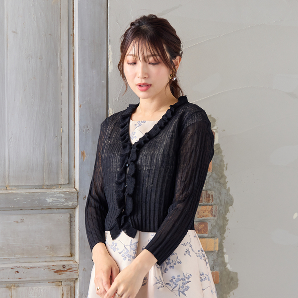 クロップドフリルカーディガン SNIDEL｜クロップドフリルカーディガン