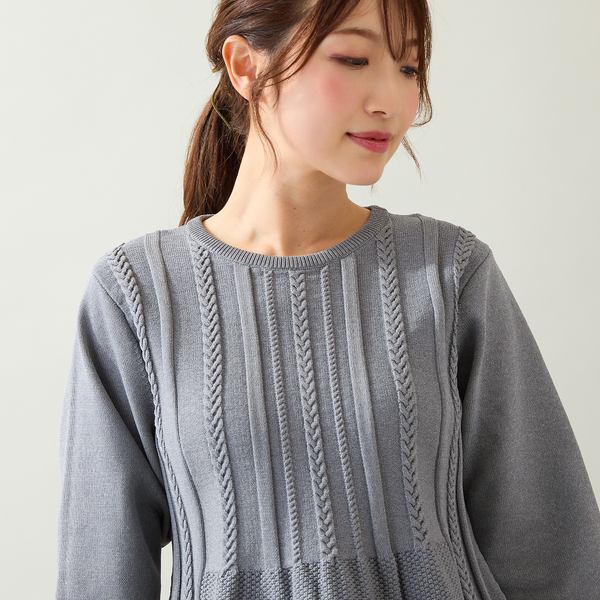 新品タグ付 ローズティアラ ペプラム ニット プルオーバー ピンク 46 リボン 新品タグ付 ローズティアラ ペプラム ニット プルオーバー