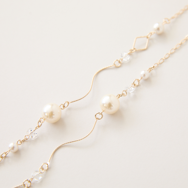 パール調ビーズウエーブネックレス | レディースファッション【JUNIOR