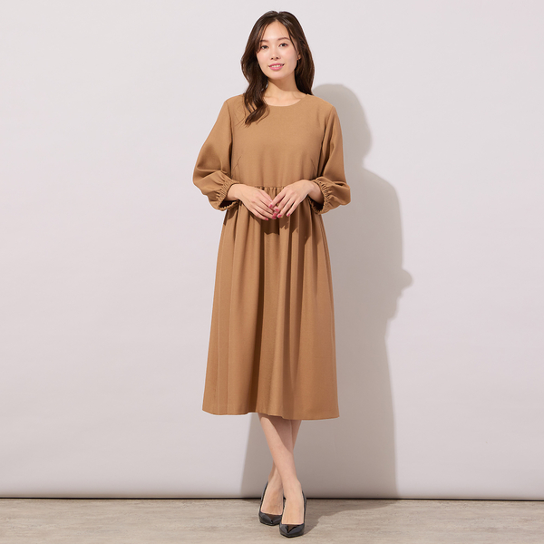 ハレの日・セットアップ対応】ハイウエスト・ギャザードレス