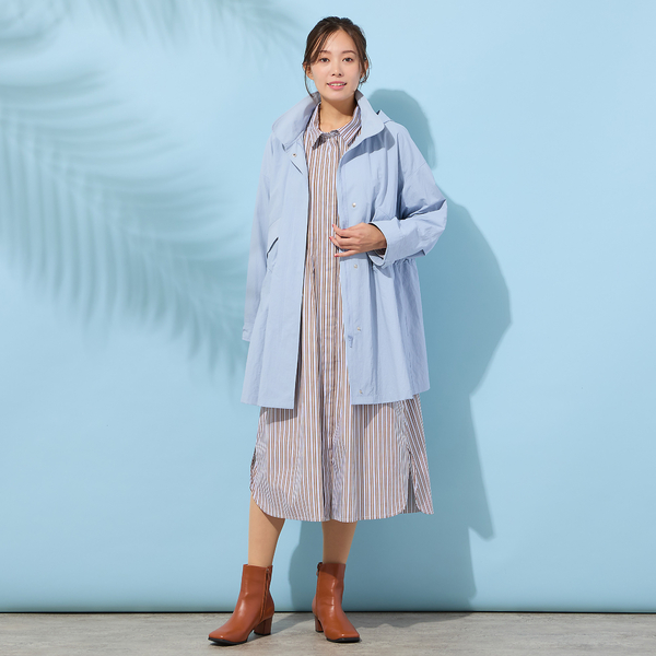 手洗いOK】ストライプ・フロントタックシャツワンピース | レディース