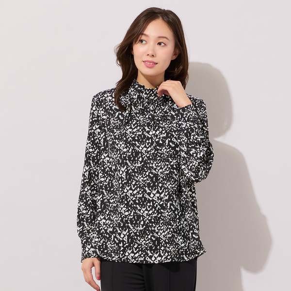 【NEW】ピサーノ（PISANO）/【手洗いOK・吸水・速乾・接触冷感】ギャザー・ハイネックブラウス 手洗いOK・吸水・速乾・接触冷感】ギャザー・ハイネックブラウス